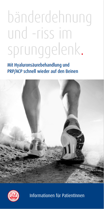 Themenflyer „Bänderdehnung und -riss im Sprunggelenk“